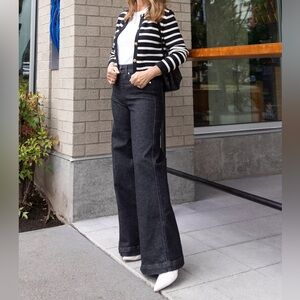 Spanx charcoal wide leg jeans